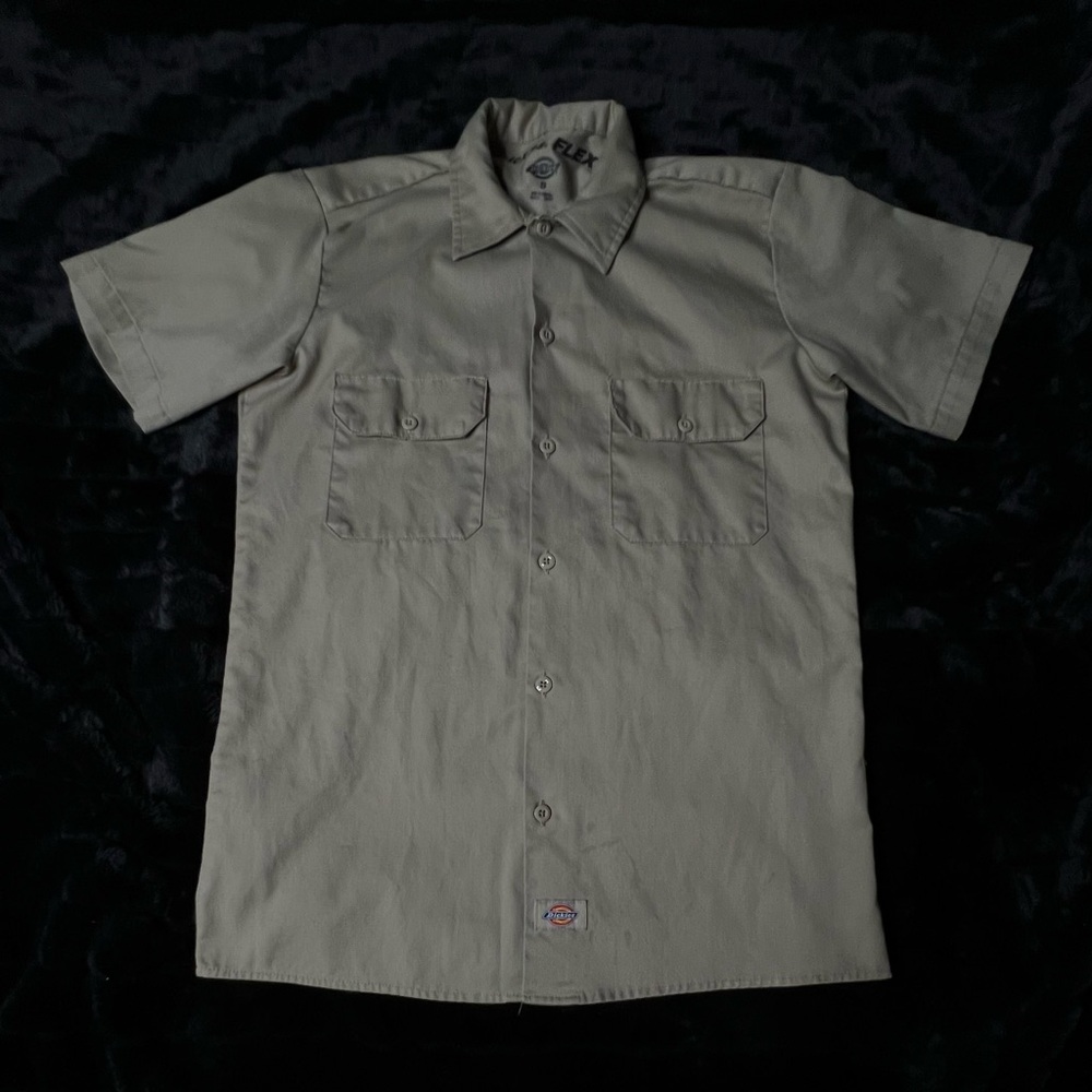 Dickies Work Shirt Short Sleeve Black Button Down Men’s S Used